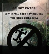 Warning Sign at Sydney Aquarium over the Crocodile Exhibit