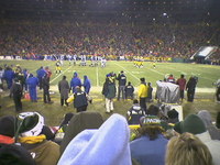 Packers/Lions game from Row 6 at Lambeau