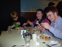 Smartphones and Waffles at the waffle shop