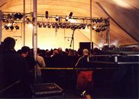 Crowd inside tent for Fugazi.